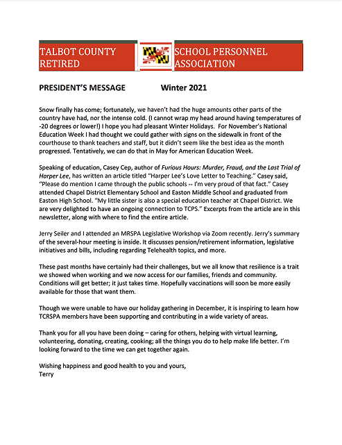 Current Newsletter Cover